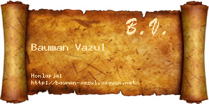 Bauman Vazul névjegykártya